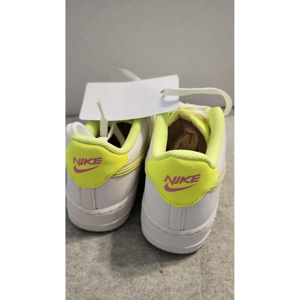 Nike Air Force 1 LV8 Shoes Youth Size 6.5Y White Volt Multi Color DV1680 100 New